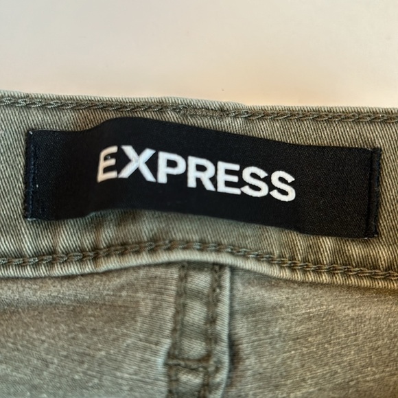 Express Olive Green Distressed Mid Rise Ankle Legging Women’s size 2 Regular - Picture 6 of 9